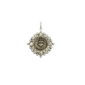 VIRGINS SAINTS & ANGELS VSA Petite Cloister Sacred Heart Charm in Silver